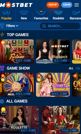 Mostbet live casino