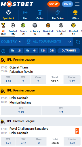 Online Sports Betting Mostbet